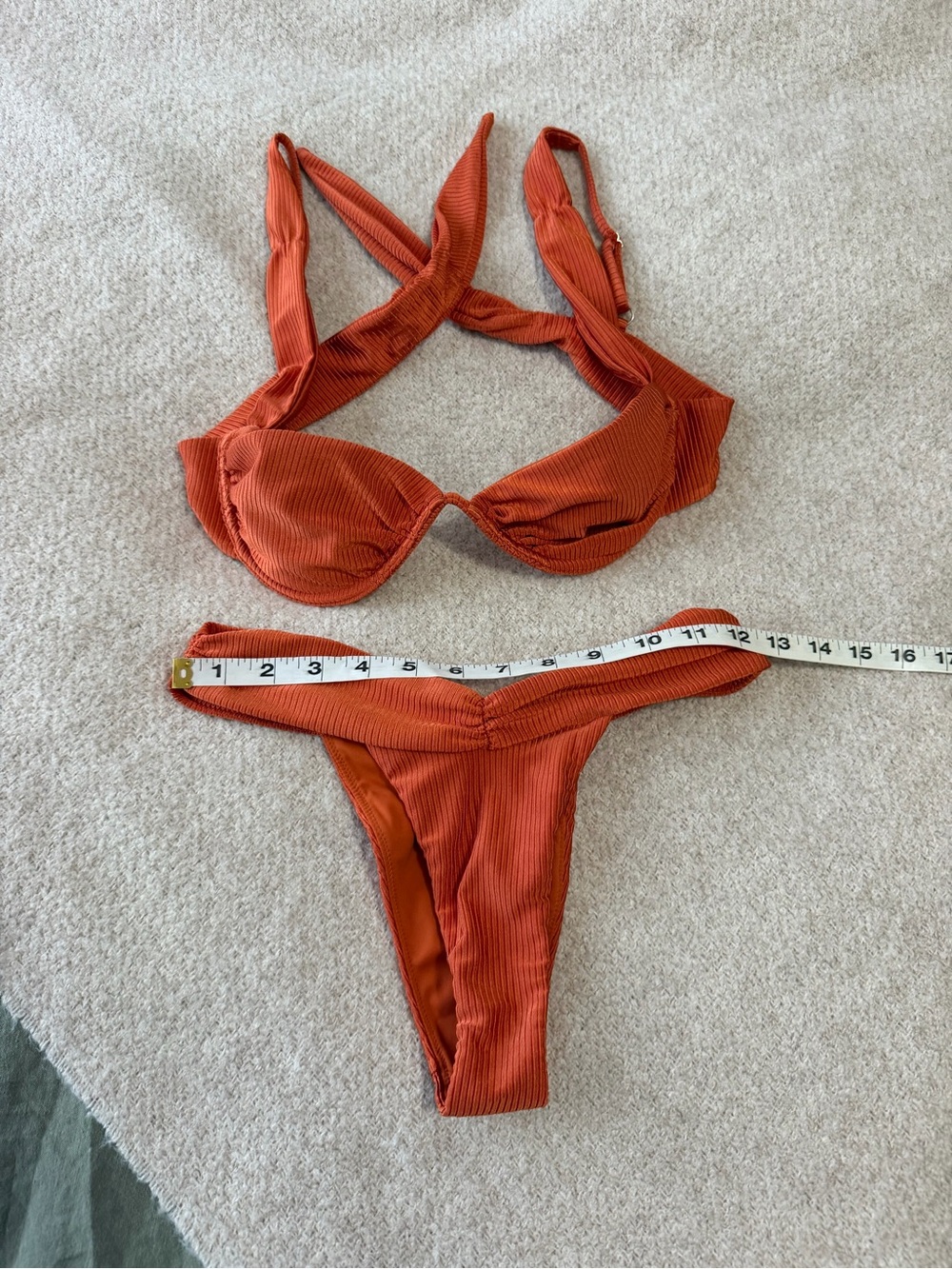 Bydee Rust Ribbed Underwire Bikini Set - Picture 3 of 15